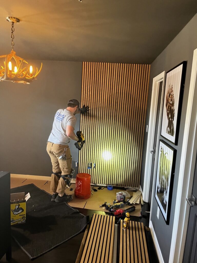 John the Handyman working on a room in Charlotte, NC.