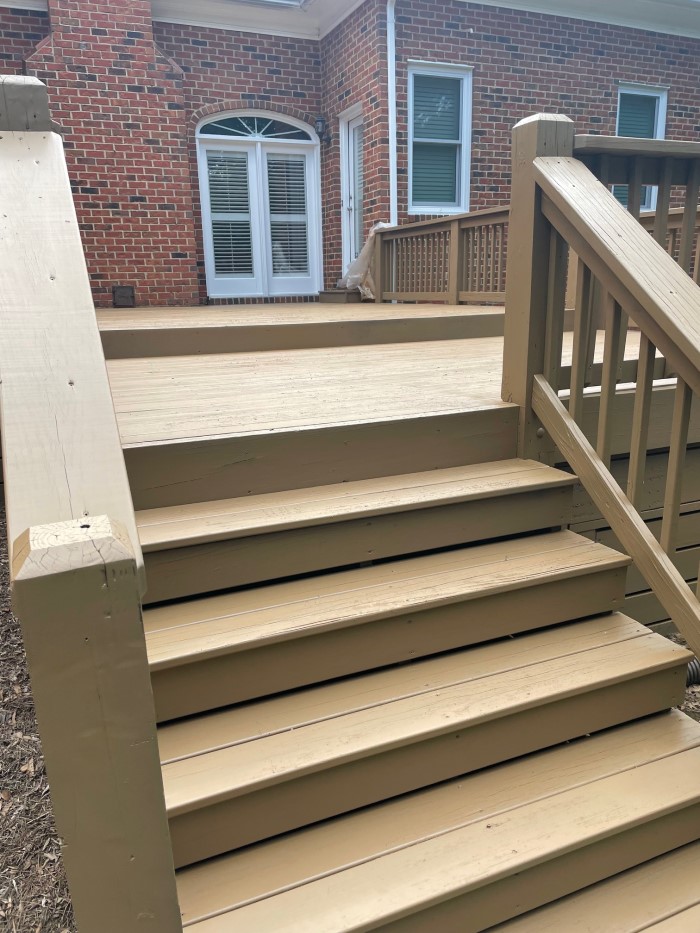 Freshly restained and sealed deck in Charlotte, NC by John the Handyman LLC