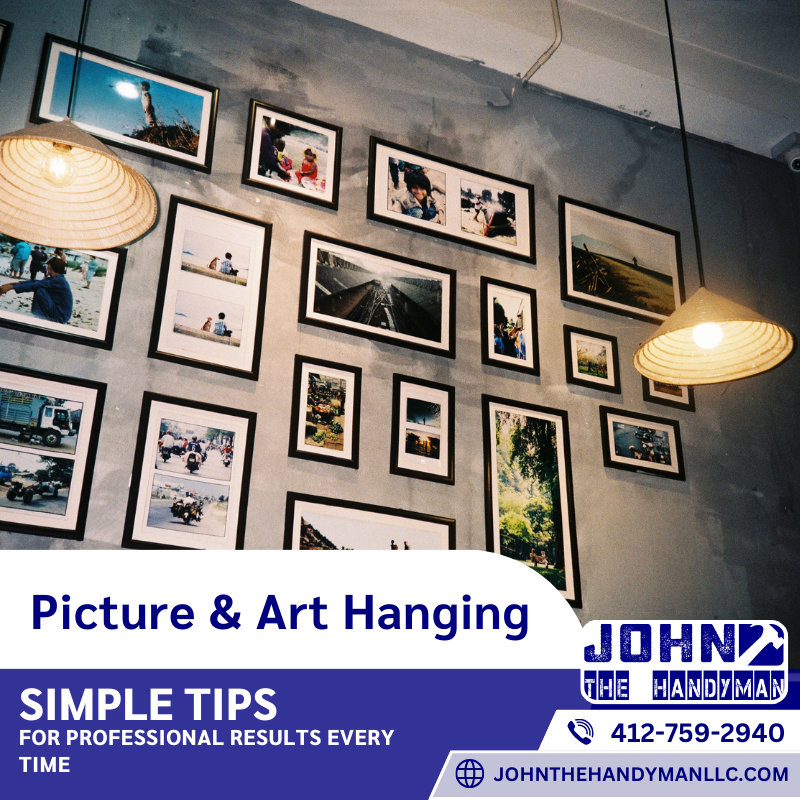 an example of a wall with art and pictures professionally displayed behind professionally installed lighting